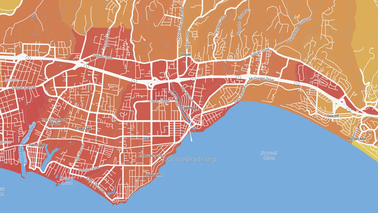 95010, CA Map of Drug-Related Crime Rates