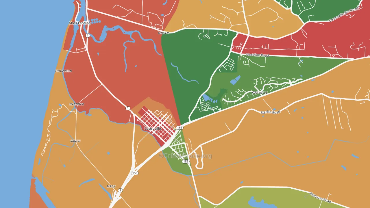 95012, CA Map of Drug-Related Crime Rates