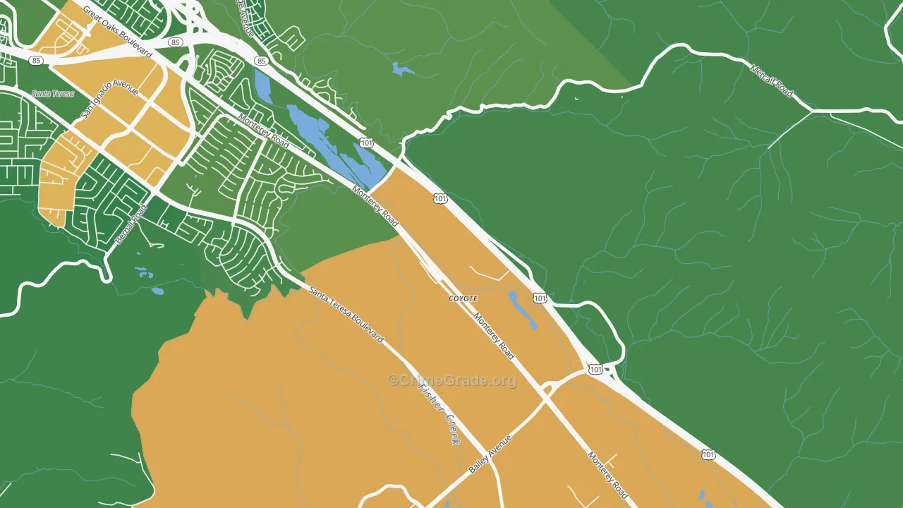95013, CA Map of Drug-Related Crime Rates