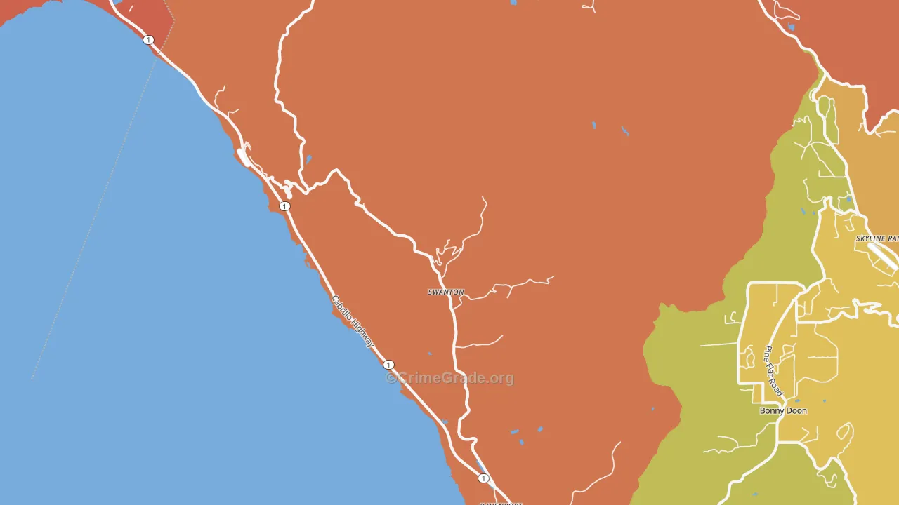 95017, CA Map of Drug-Related Crime Rates