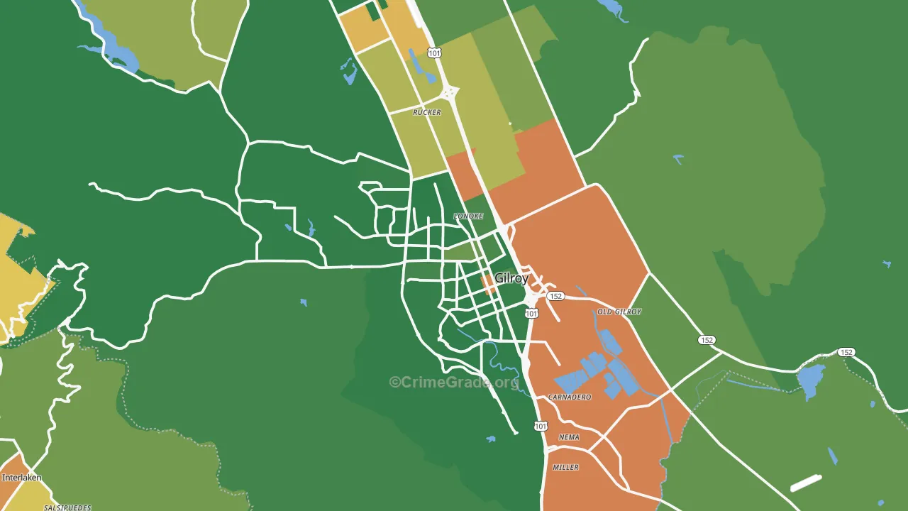 95020, CA Map of Drug-Related Crime Rates