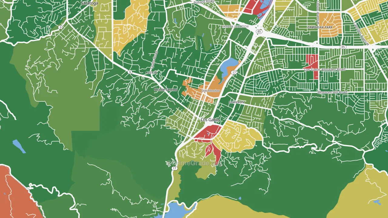 95030, CA Map of Drug-Related Crime Rates