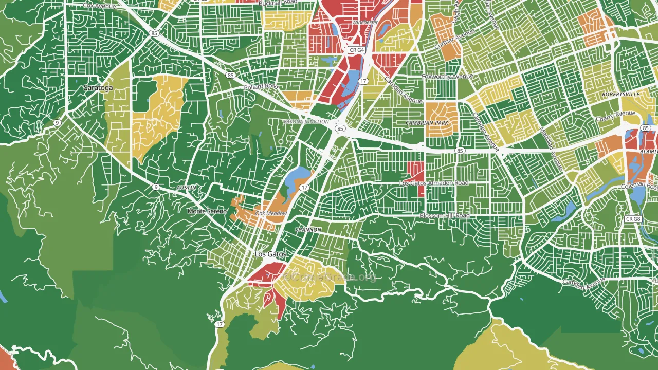 95032, CA Map of Drug-Related Crime Rates