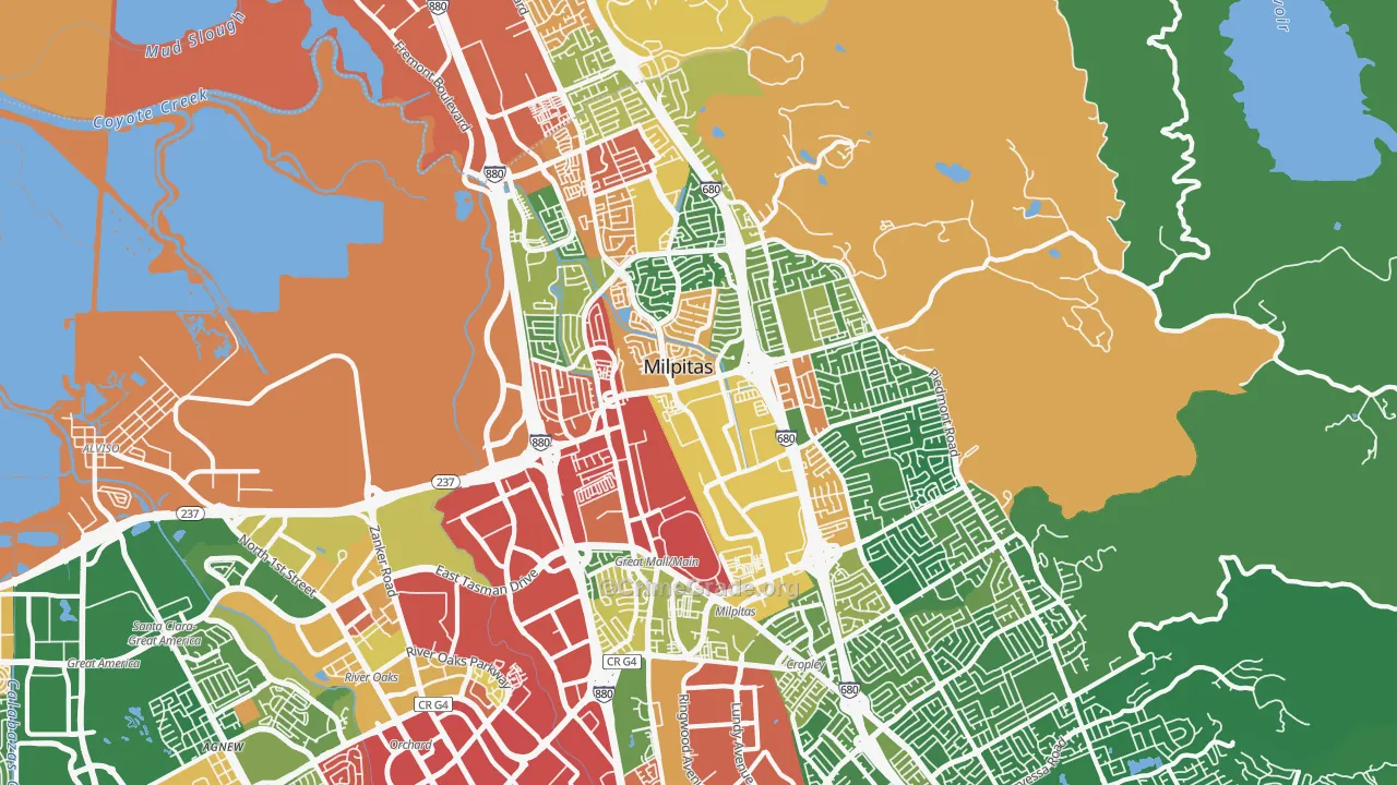95035, CA Map of Drug-Related Crime Rates