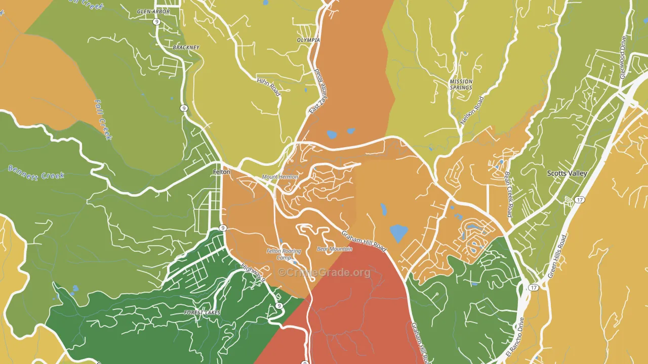 95041, CA Map of Drug-Related Crime Rates