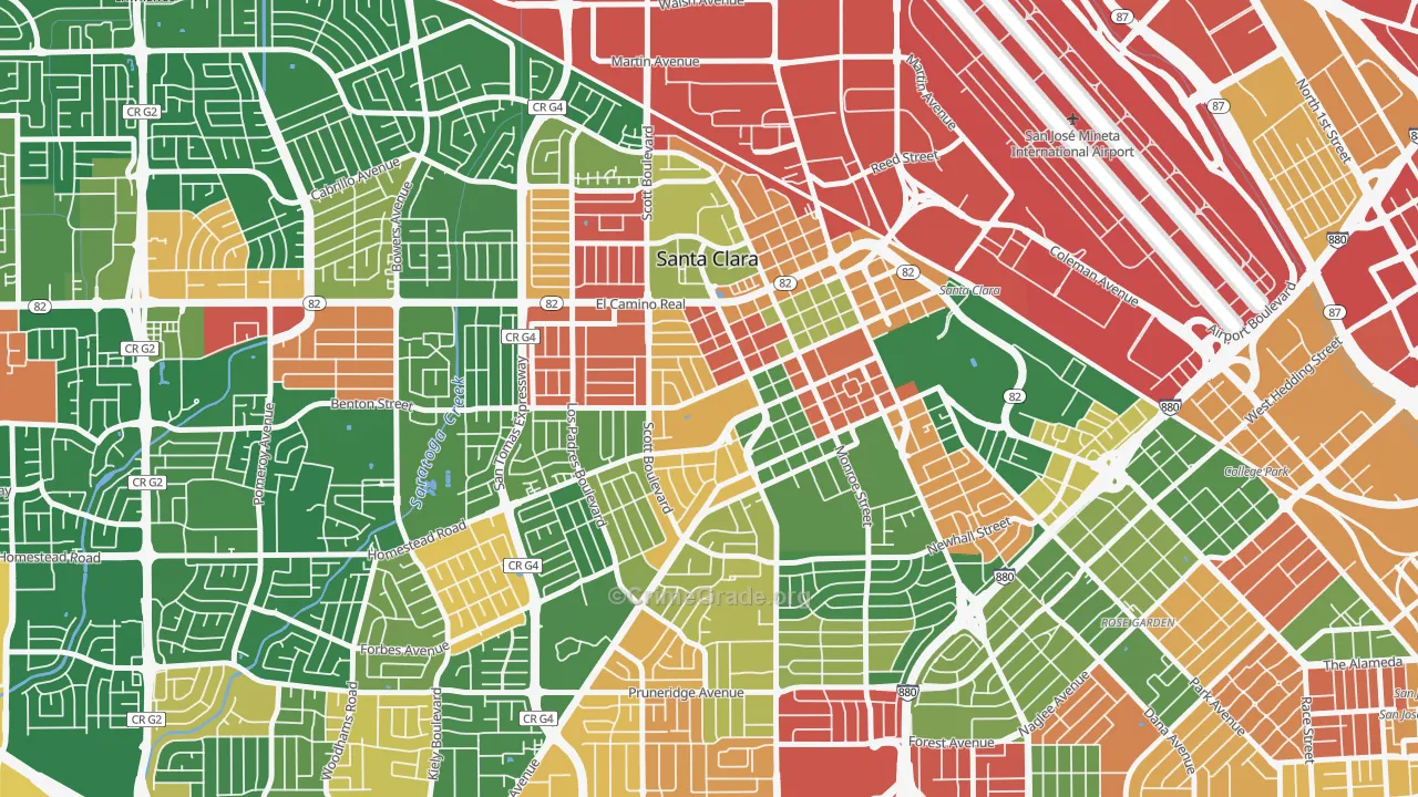 95050, CA Map of Drug-Related Crime Rates