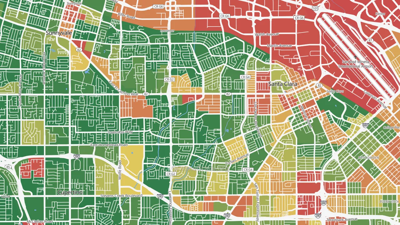 95051, CA Map of Drug-Related Crime Rates