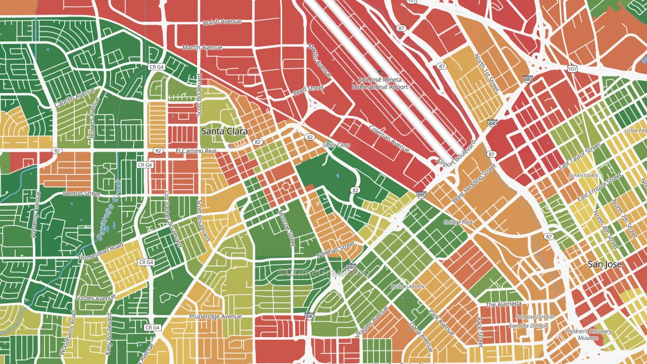 95053, CA Map of Drug-Related Crime Rates