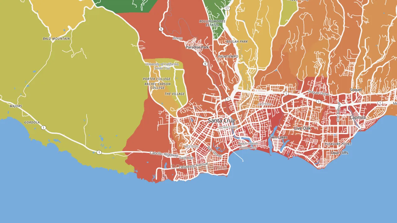95060, CA Map of Drug-Related Crime Rates