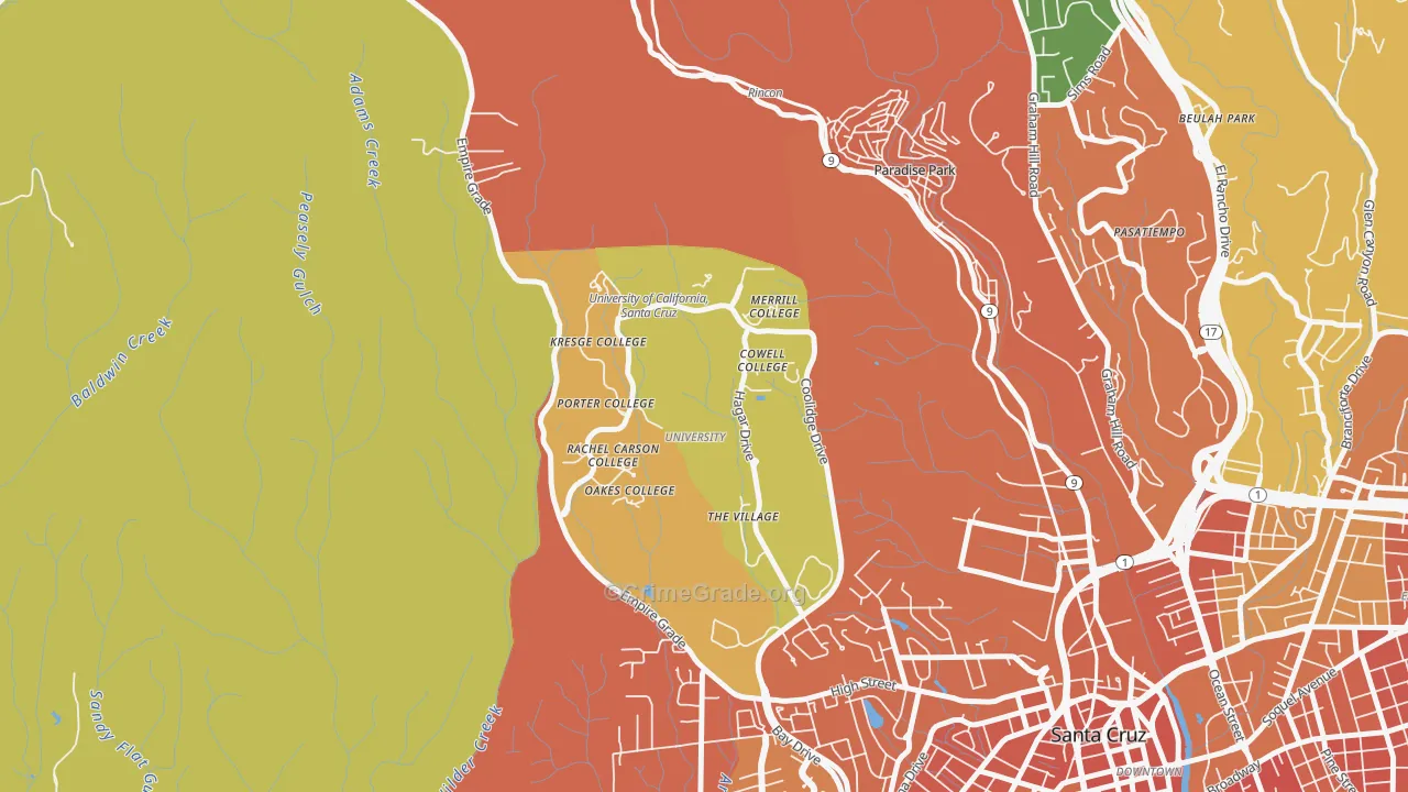 95064, CA Map of Drug-Related Crime Rates