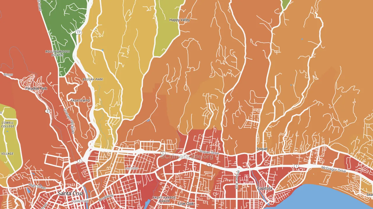 95065, CA Map of Drug-Related Crime Rates