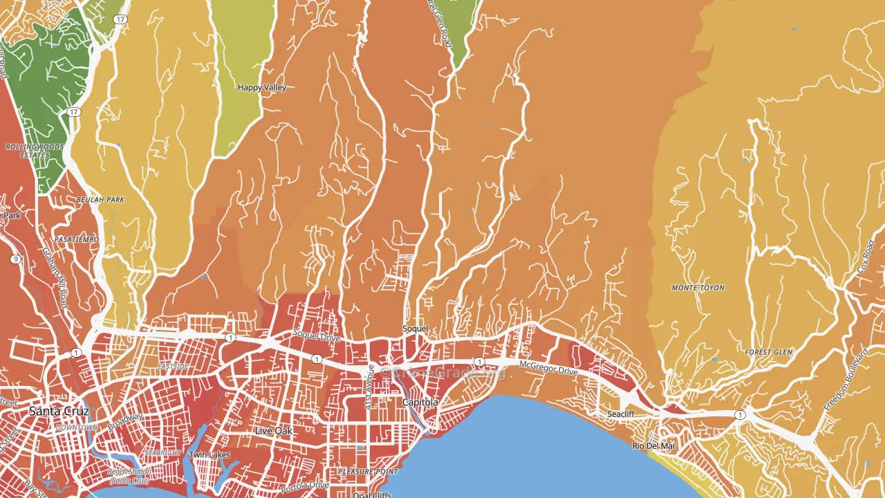 95073, CA Map of Drug-Related Crime Rates