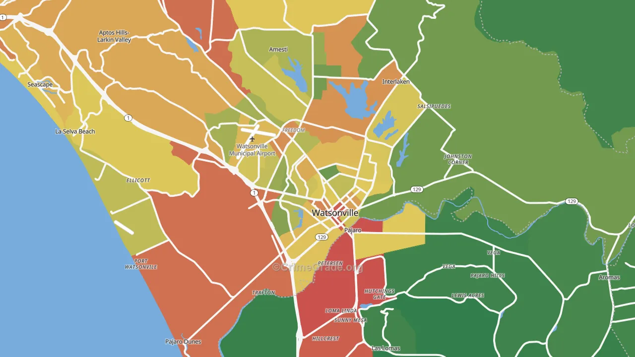 95076, CA Map of Drug-Related Crime Rates