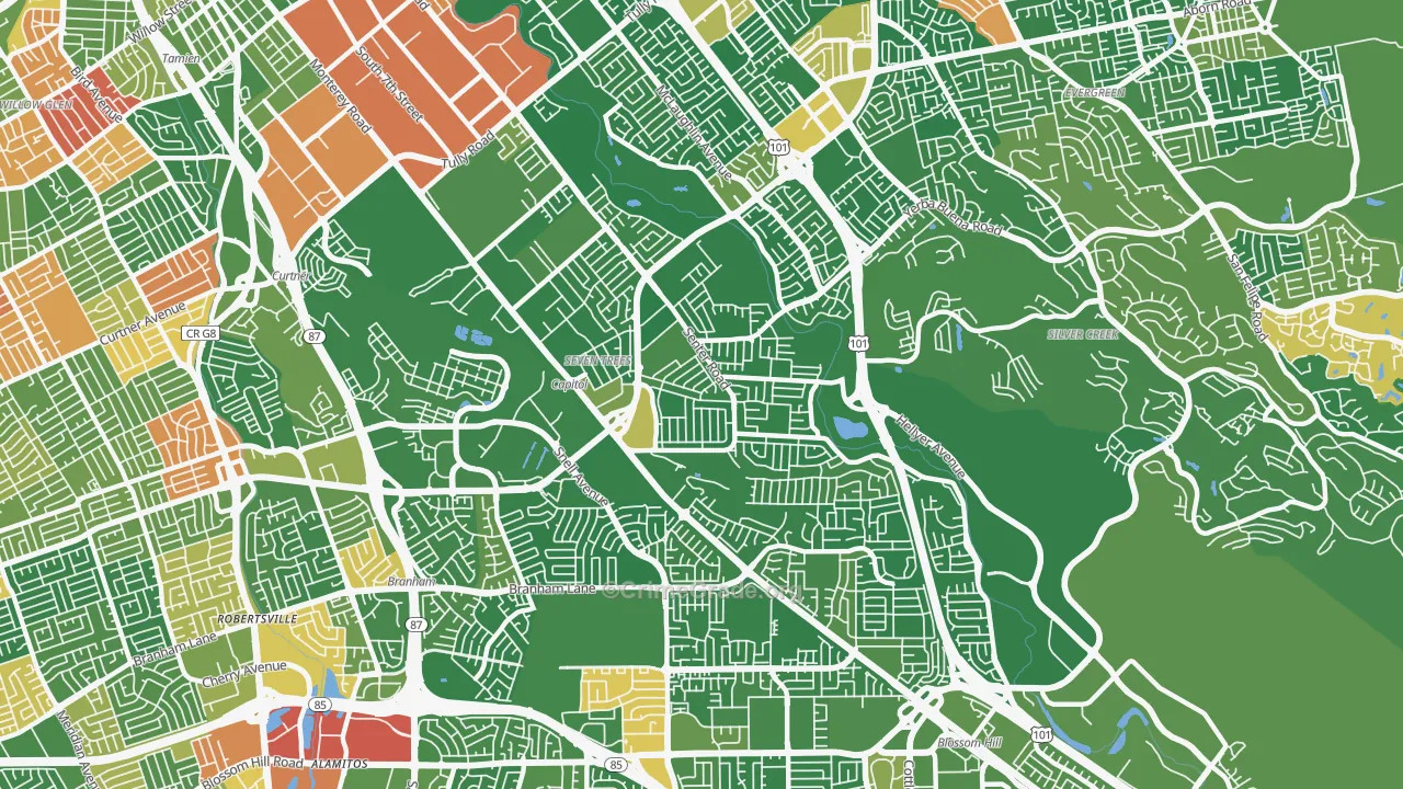 95111, CA Map of Drug-Related Crime Rates