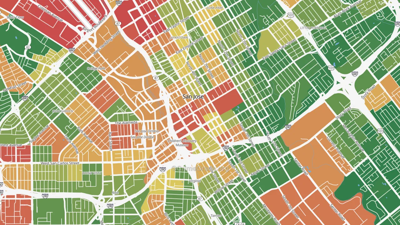 95113, CA Map of Drug-Related Crime Rates