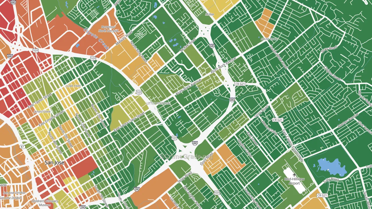 95116, CA Map of Drug-Related Crime Rates