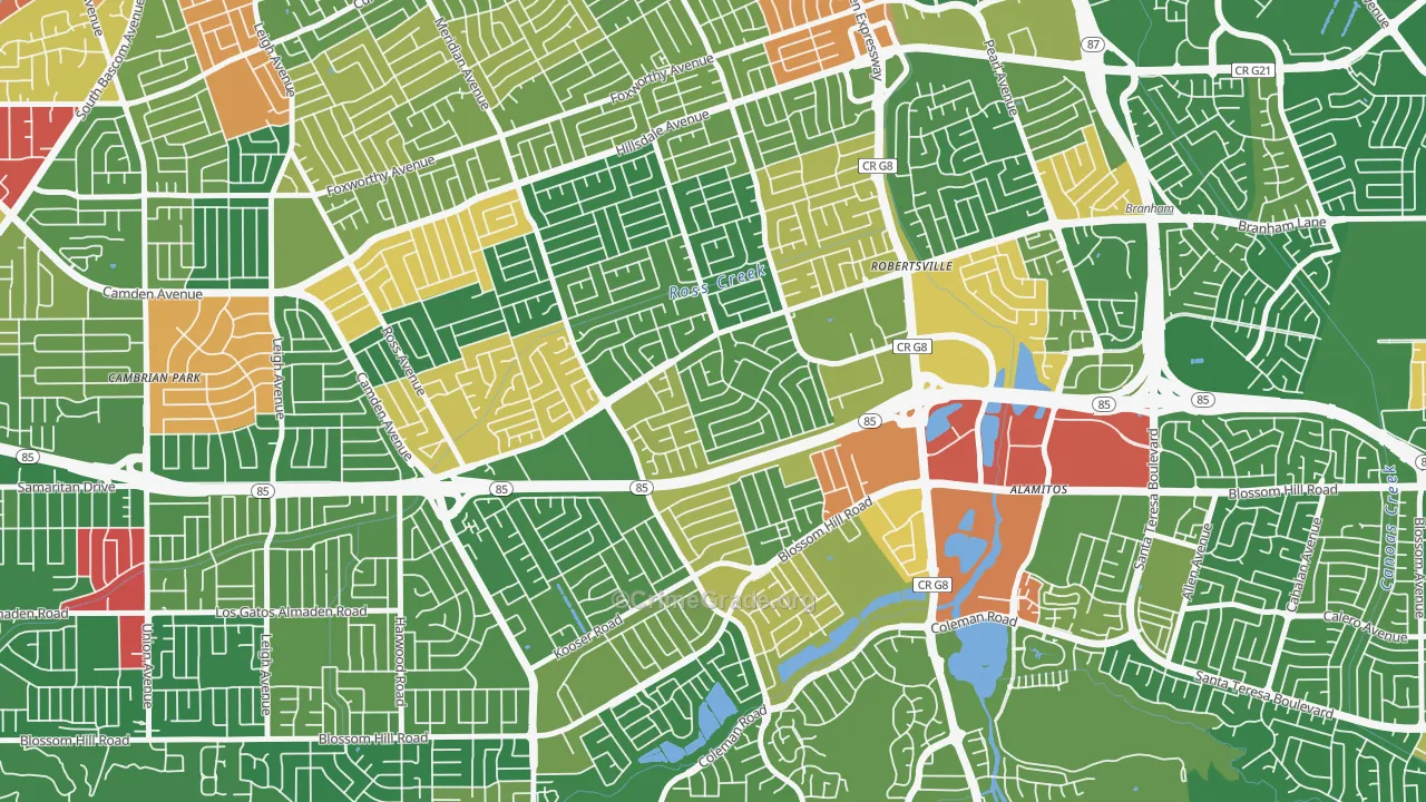 95118, CA Map of Drug-Related Crime Rates