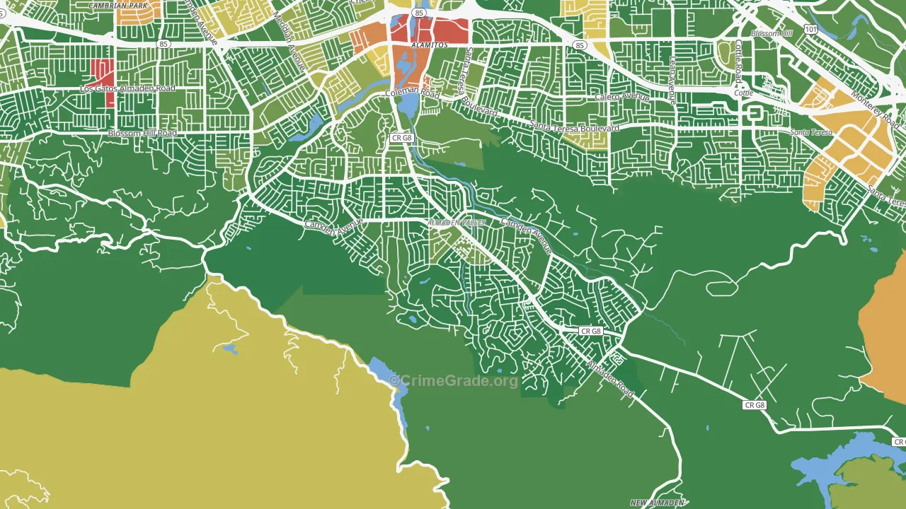 95120, CA Map of Drug-Related Crime Rates
