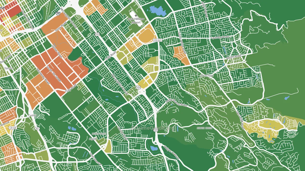 95121, CA Map of Drug-Related Crime Rates