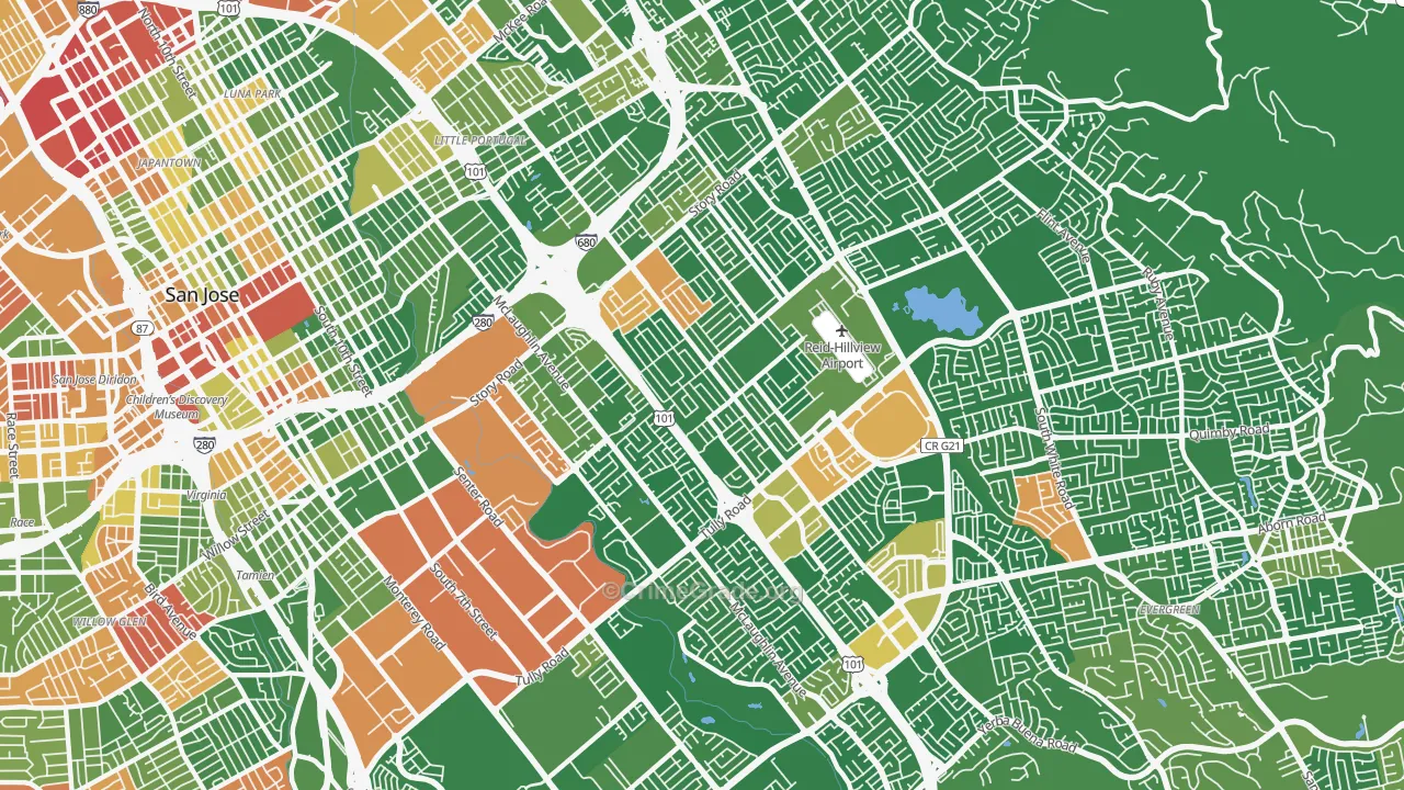 95122, CA Map of Drug-Related Crime Rates