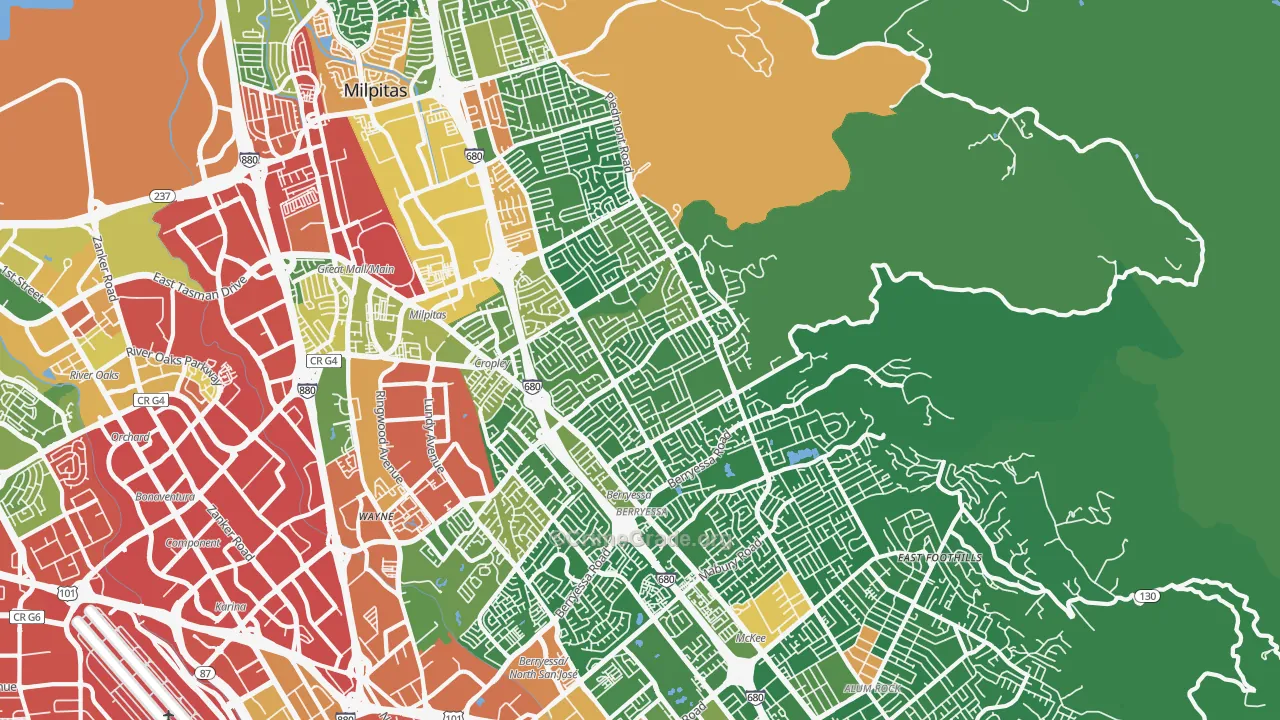 95132, CA Map of Drug-Related Crime Rates