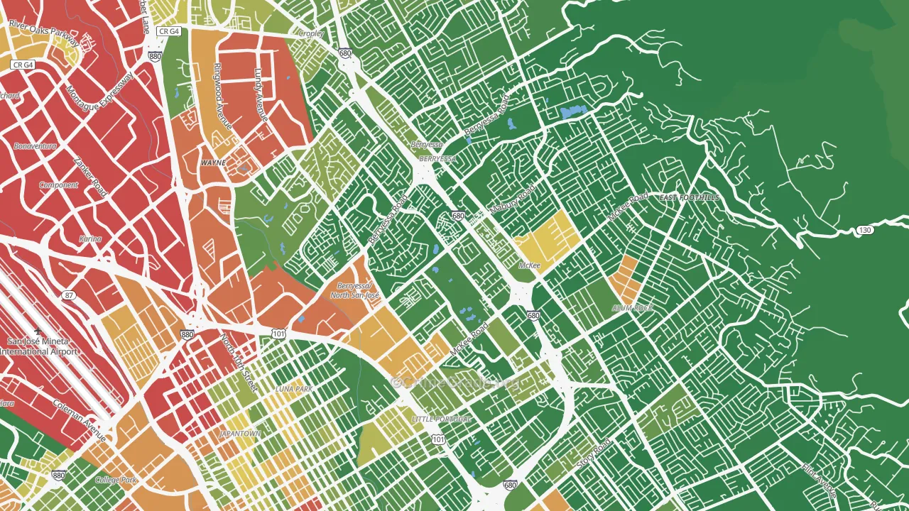 95133, CA Map of Drug-Related Crime Rates