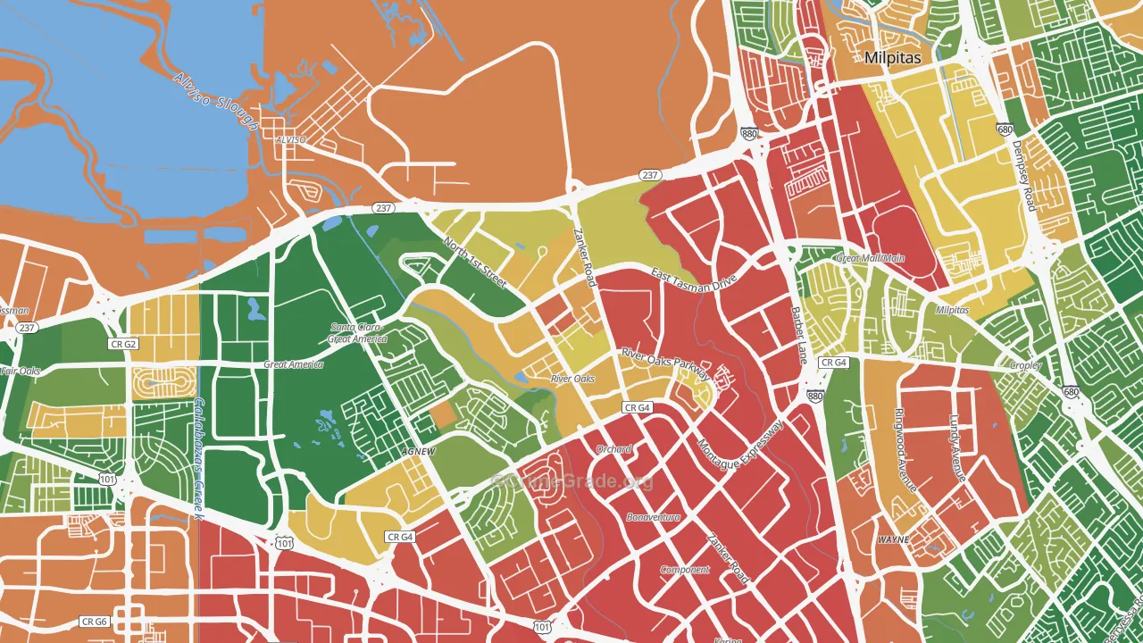 95134, CA Map of Drug-Related Crime Rates