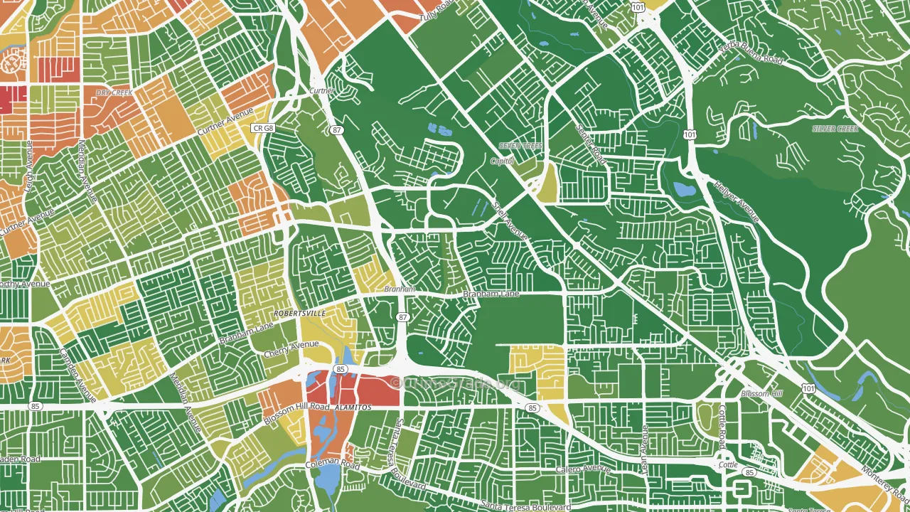 95136, CA Map of Drug-Related Crime Rates