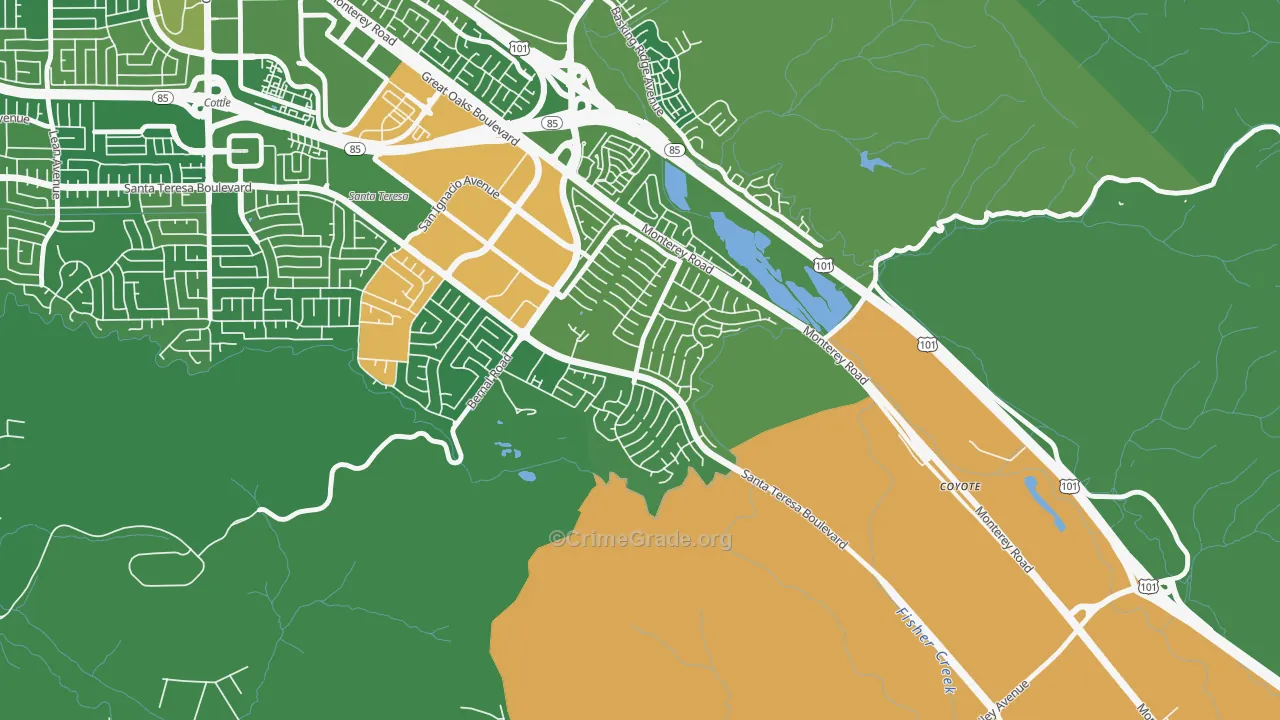 95139, CA Map of Drug-Related Crime Rates