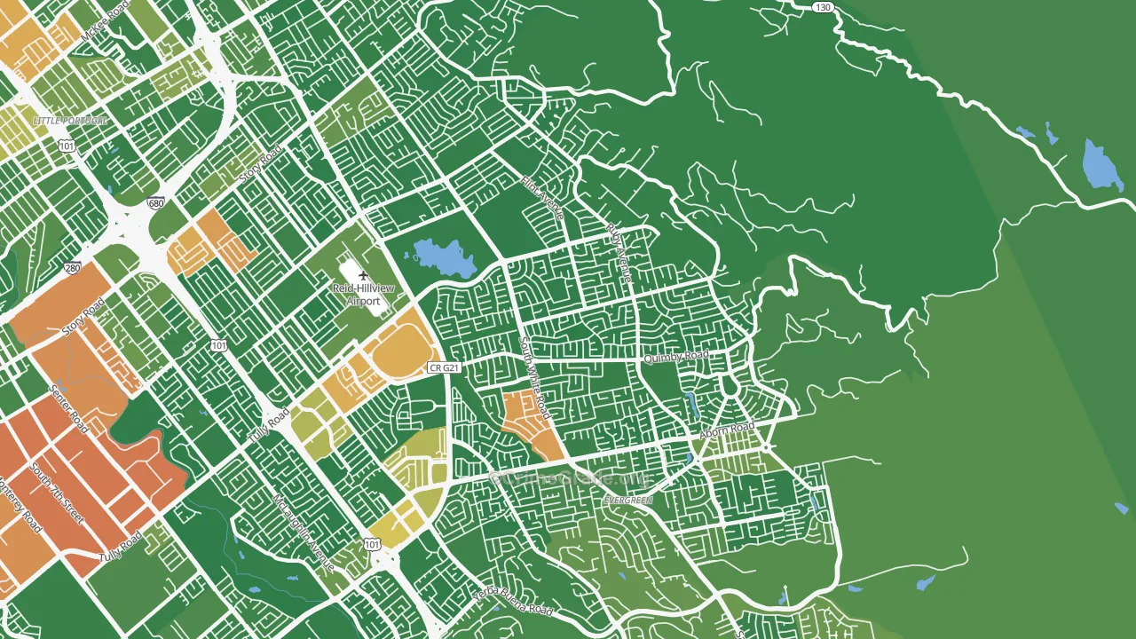 95148, CA Map of Drug-Related Crime Rates
