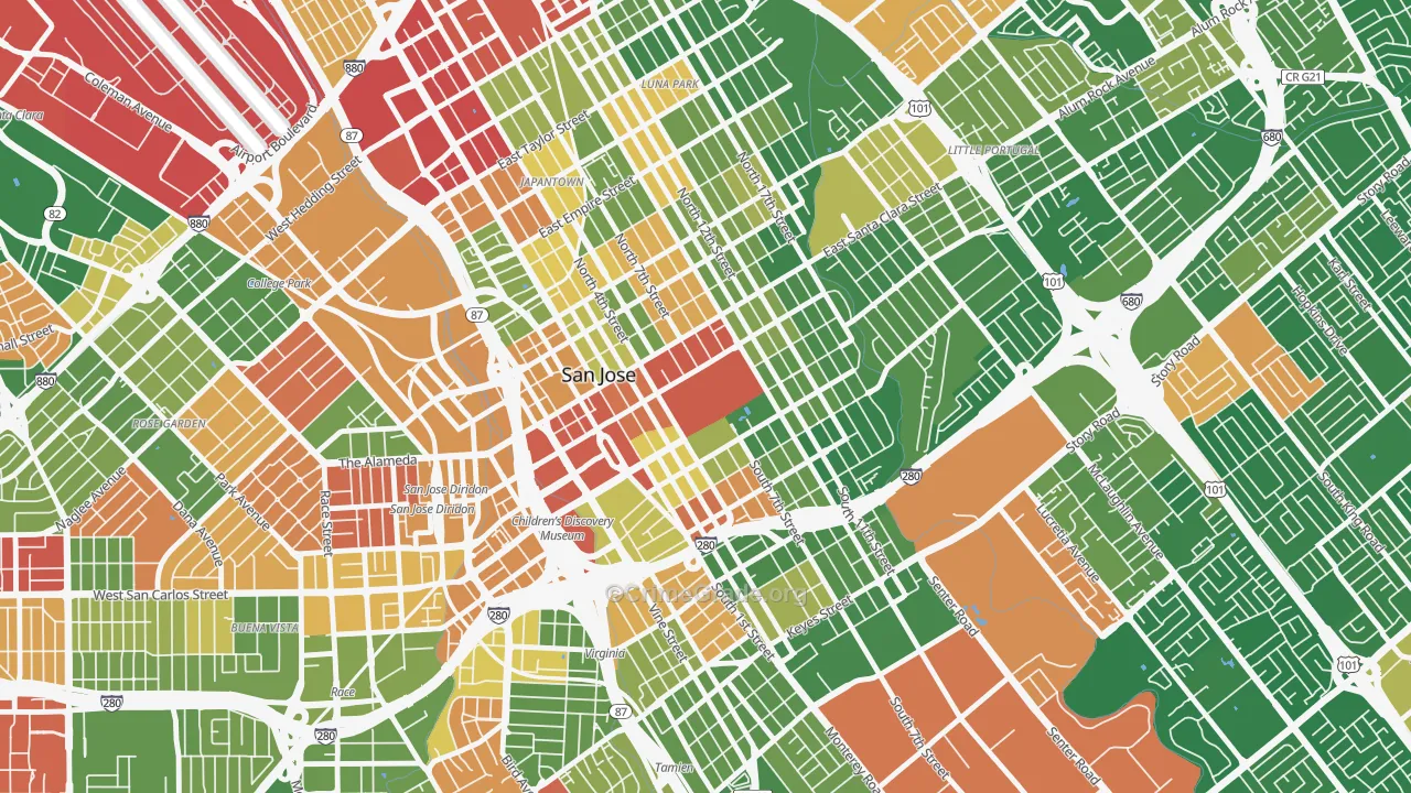 95192, CA Map of Drug-Related Crime Rates