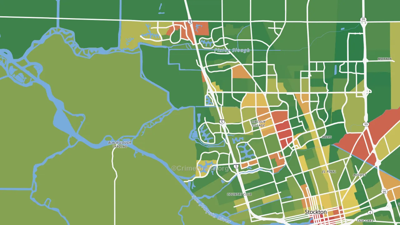 95219, CA Map of Drug-Related Crime Rates