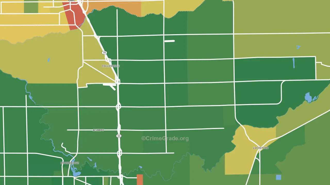 95220, CA Map of Drug-Related Crime Rates
