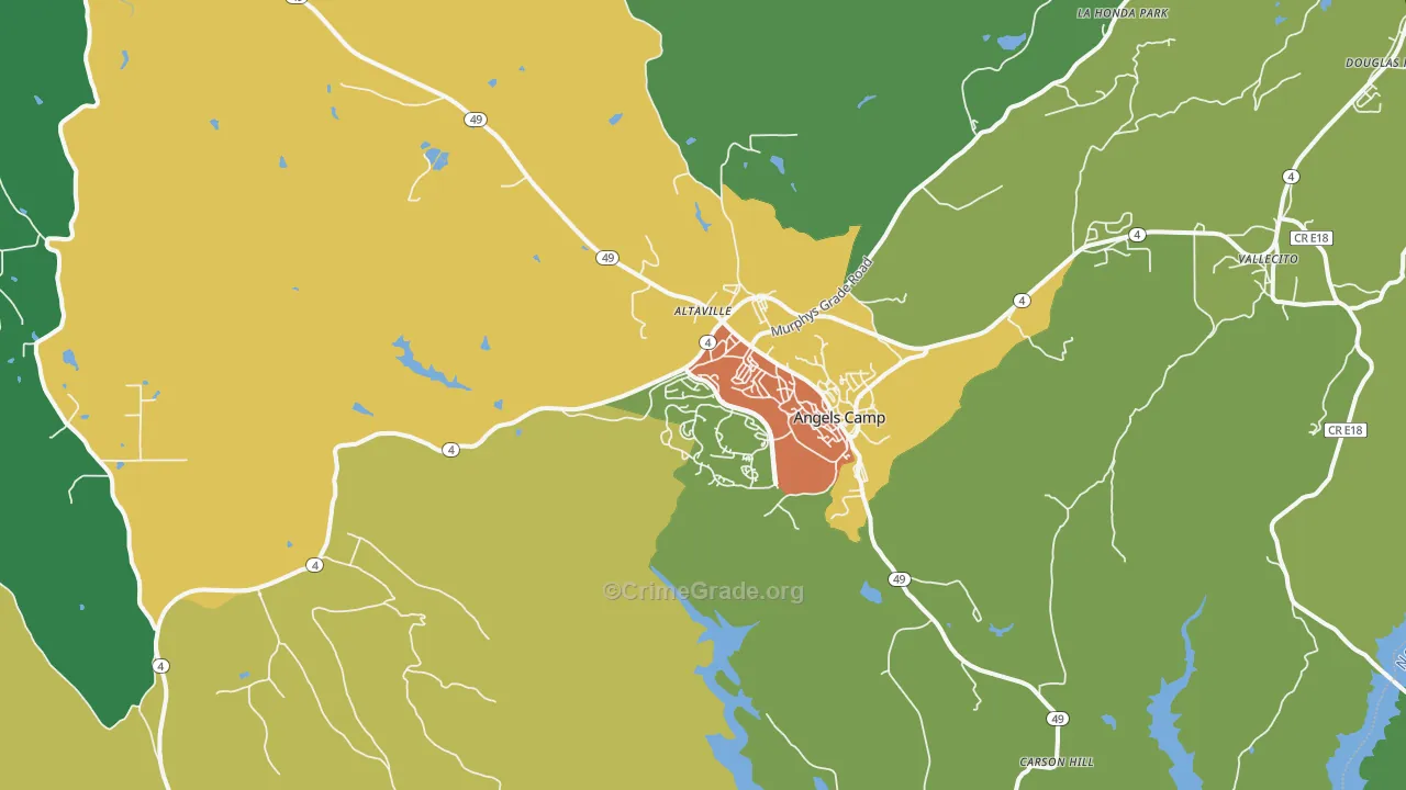 95222, CA Map of Drug-Related Crime Rates