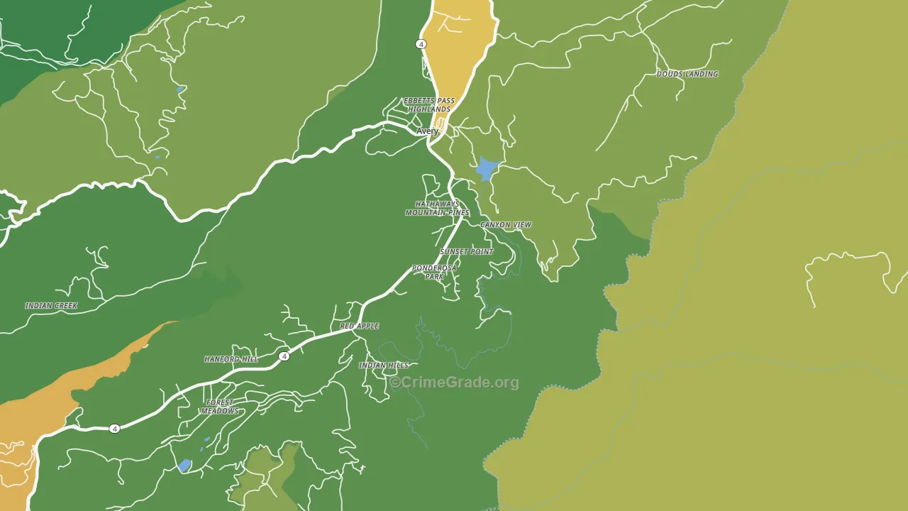 95233, CA Map of Drug-Related Crime Rates