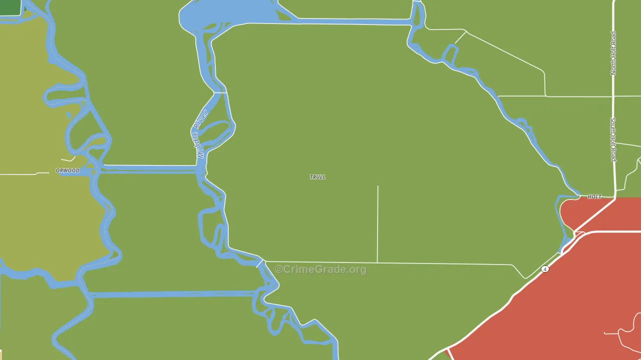 95234, CA Map of Drug-Related Crime Rates