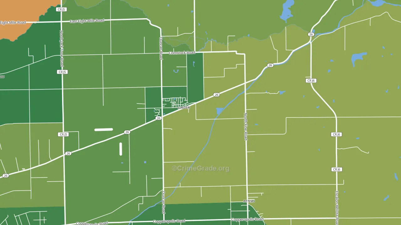 95236, CA Map of Drug-Related Crime Rates