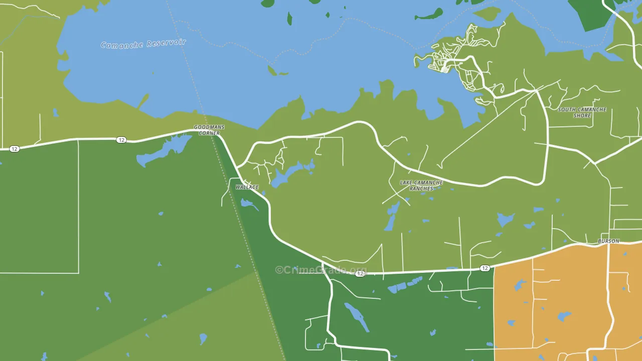 95254, CA Map of Drug-Related Crime Rates