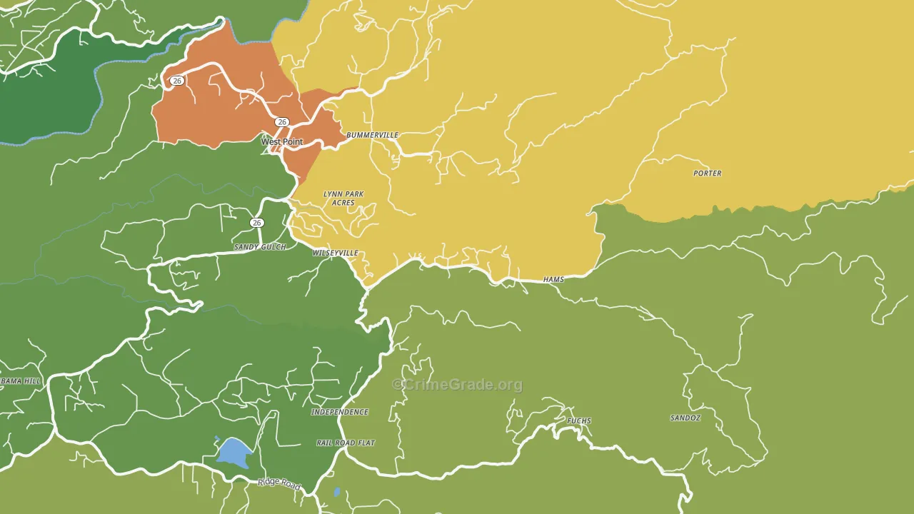95257, CA Map of Drug-Related Crime Rates
