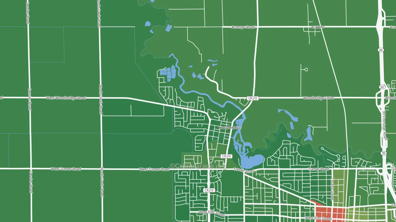 95258, CA Map of Drug-Related Crime Rates