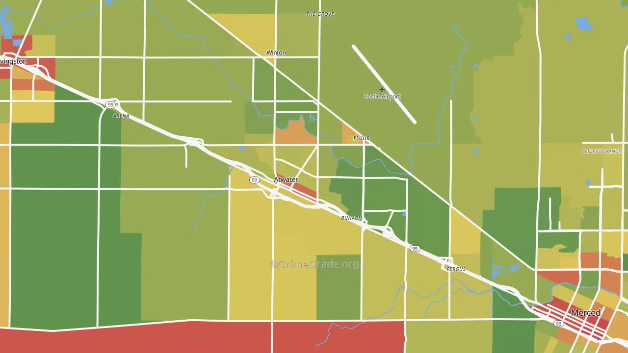 95301, CA Map of Drug-Related Crime Rates