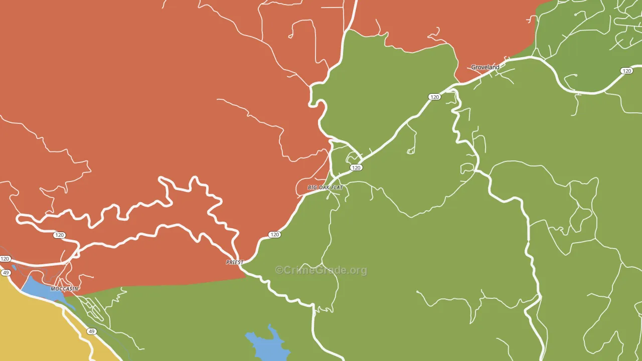 95305, CA Map of Drug-Related Crime Rates