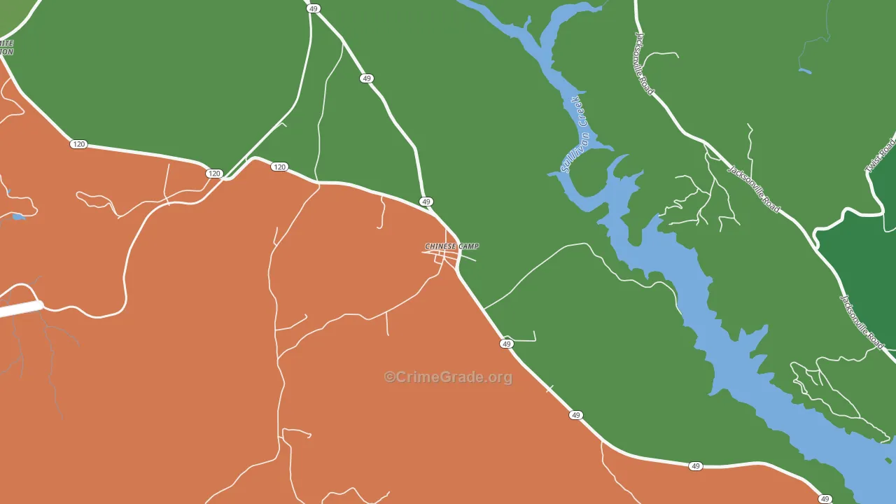 95309, CA Map of Drug-Related Crime Rates