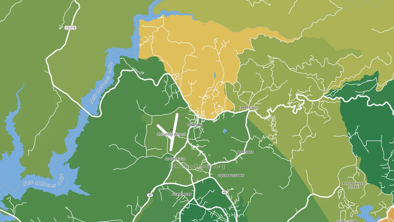 95310, CA Map of Drug-Related Crime Rates