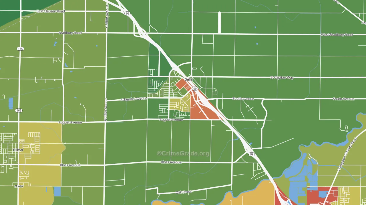 95315, CA Map of Drug-Related Crime Rates
