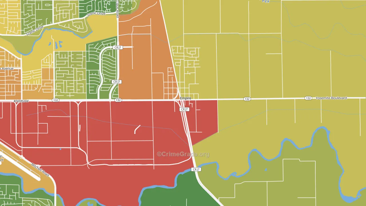 95319, CA Map of Drug-Related Crime Rates