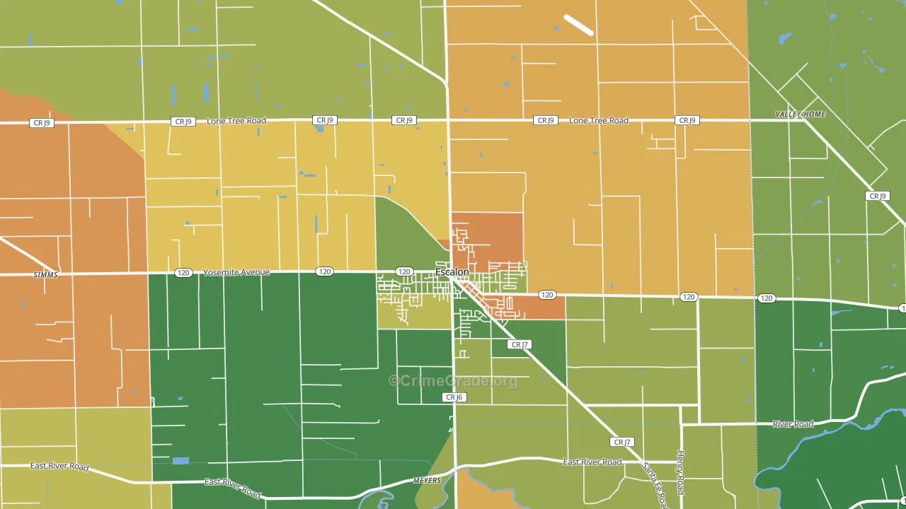 95320, CA Map of Drug-Related Crime Rates