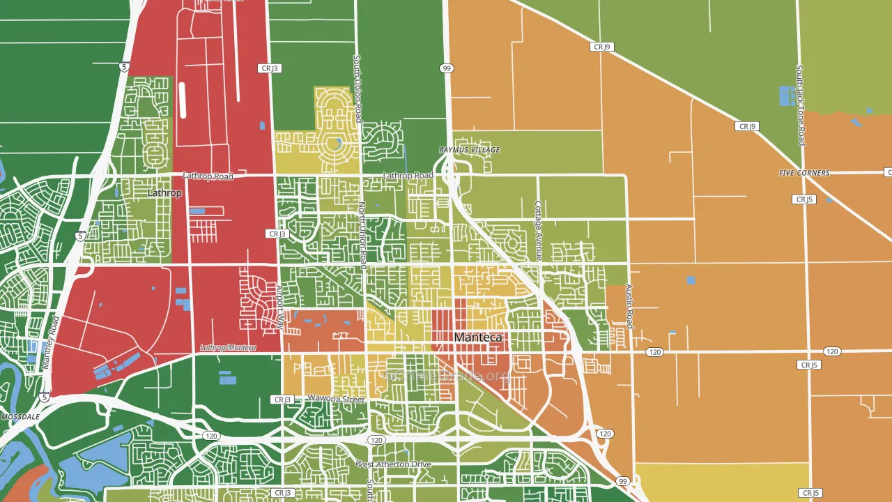 95336, CA Map of Drug-Related Crime Rates