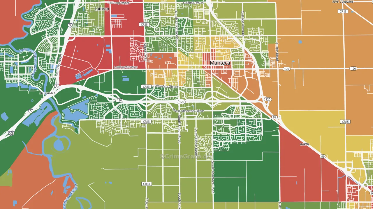 95337, CA Map of Drug-Related Crime Rates