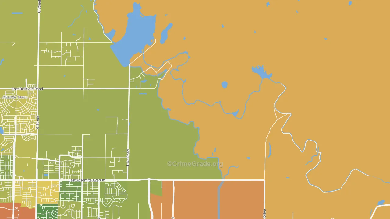 95343, CA Map of Drug-Related Crime Rates